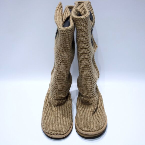 UGG Australia Cardy Beige Knit Button Up Sweater Winter Snow Boots Women Size 7 - Picture 6 of 15